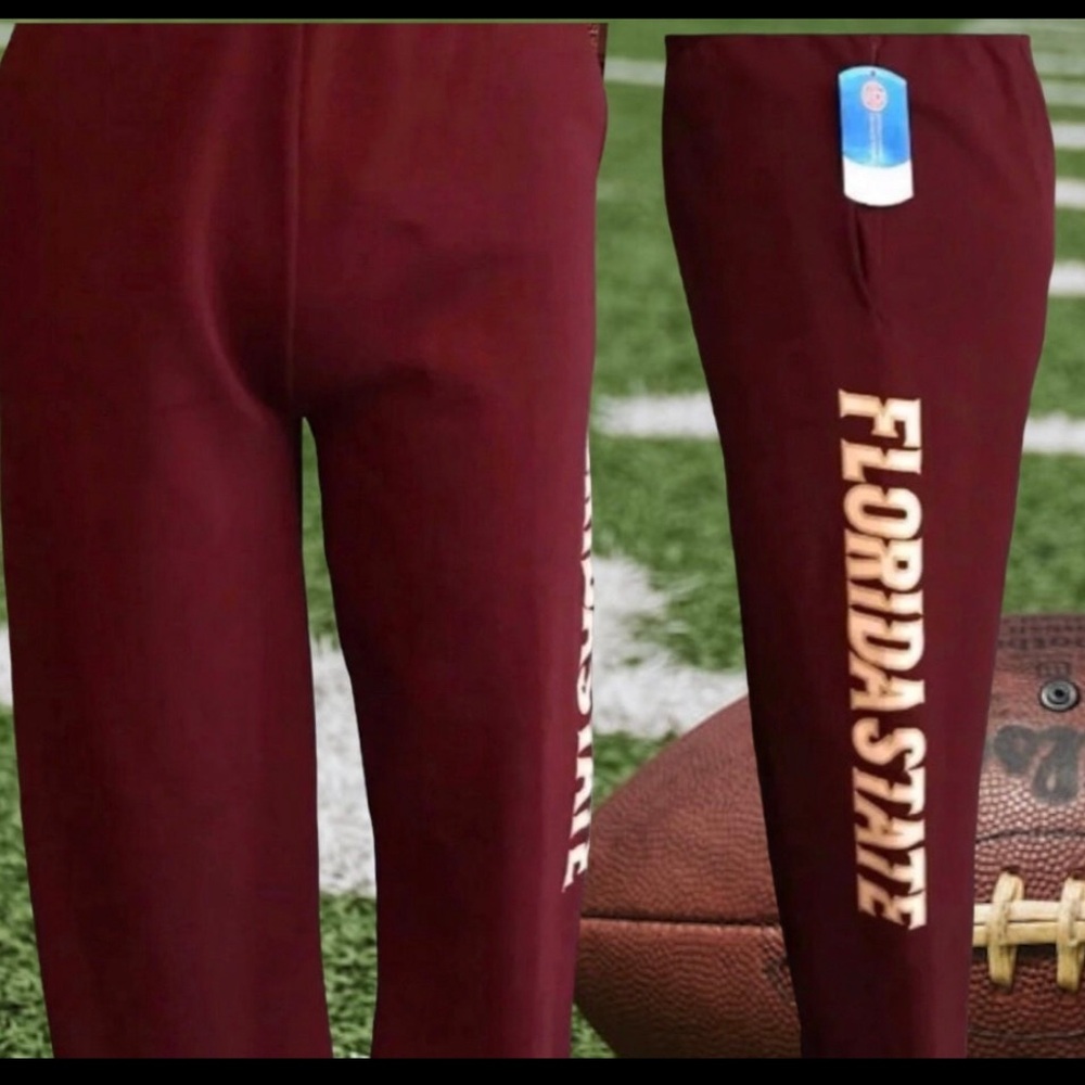 Florida St Seminoles FSU Men’s X-Large XL Garnet Drawstring Logo Sweatpants NWT